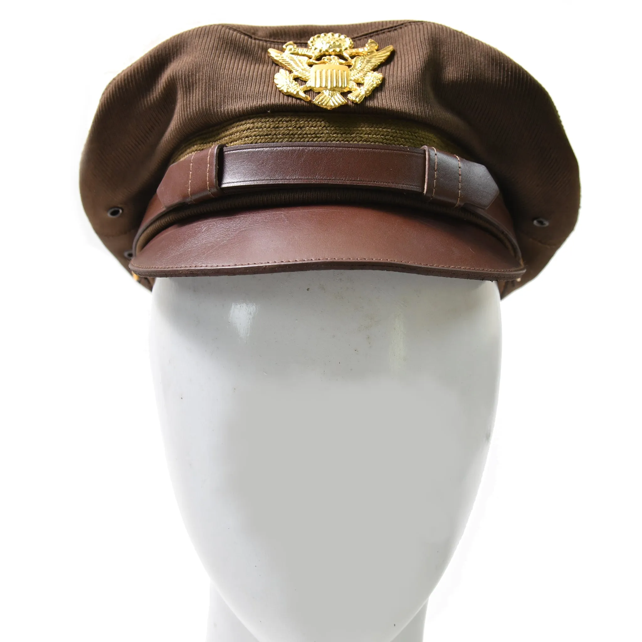 1941 US Army Officers WWll Crush Cap Service Hat Olive Green