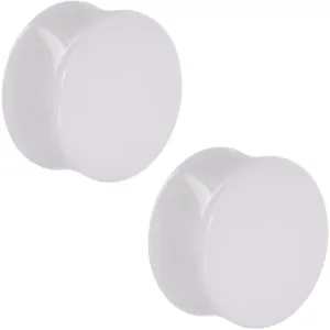 3/4 White Acrylic Saddle Plug Set