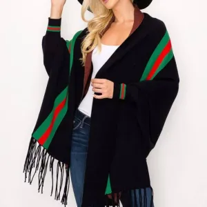 BLACK GREEN AND RED SCARF