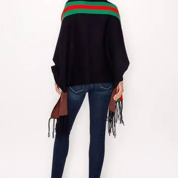 BLACK GREEN AND RED SCARF