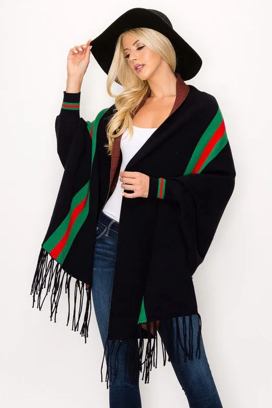 BLACK GREEN AND RED SCARF