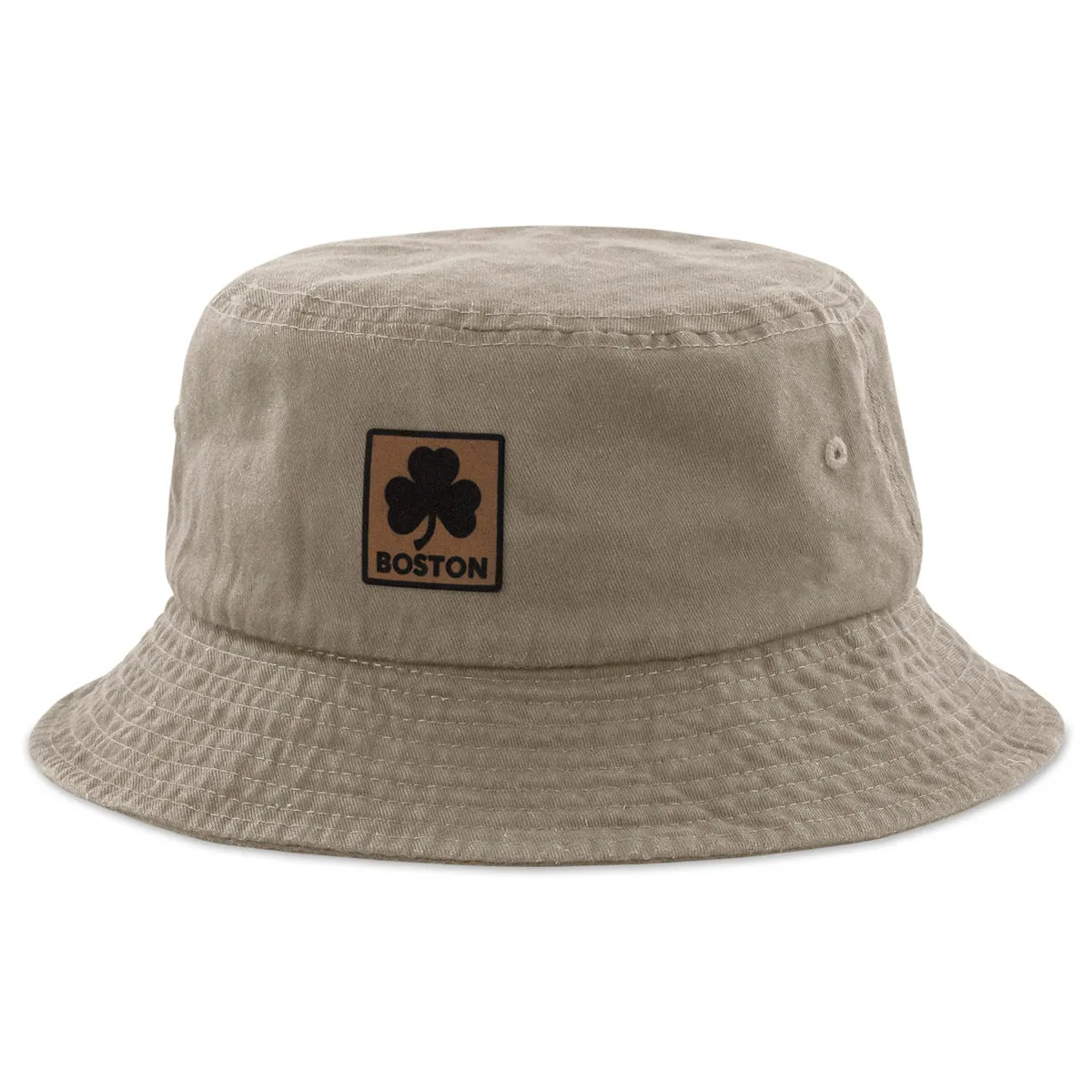 Boston Shamrock Leather Patch Bucket Hat
