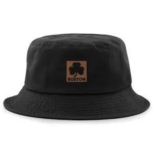 Boston Shamrock Leather Patch Bucket Hat