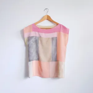 Botanical Dye Silk Top.  Organic color shirt for Hypersensitive skin. Small size