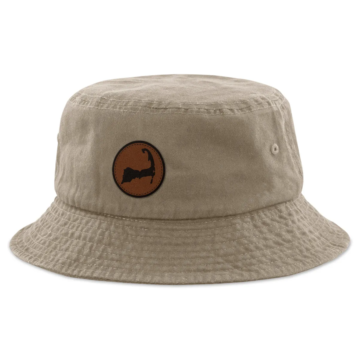 Cape Cod Circle Leather Patch Bucket Hat