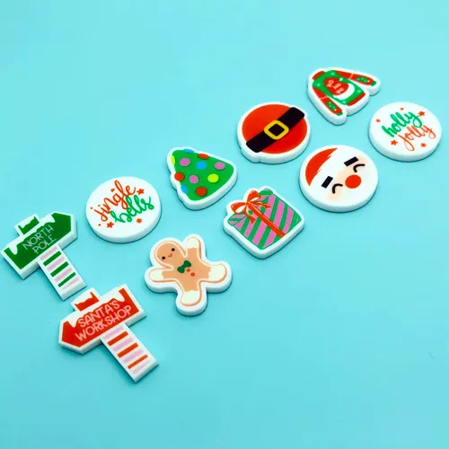 Christmas Chunky Cabochons - 3 pair set -  7 Designs to choose from