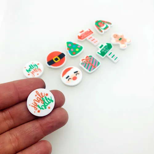 Christmas Chunky Cabochons - 3 pair set -  7 Designs to choose from