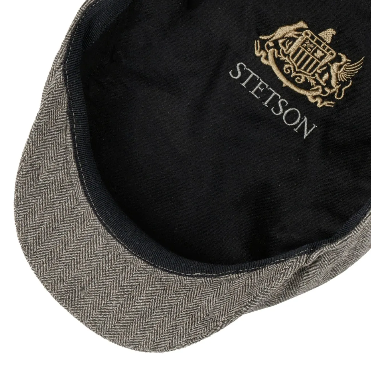 Classic Herringbone Flat Cap by Stetson