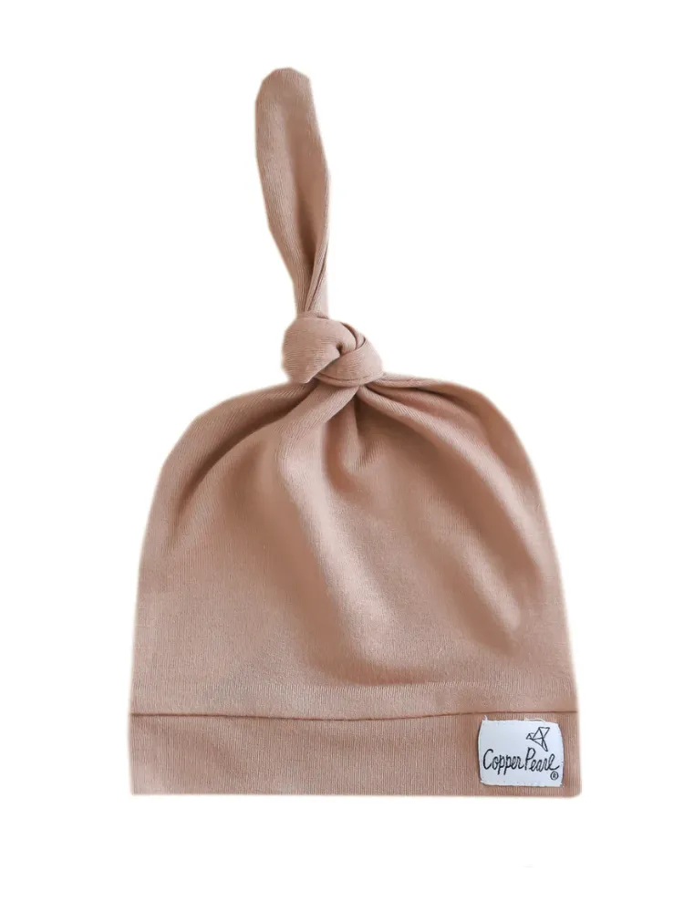Copper Pearl Top Knot Hat - Pecan