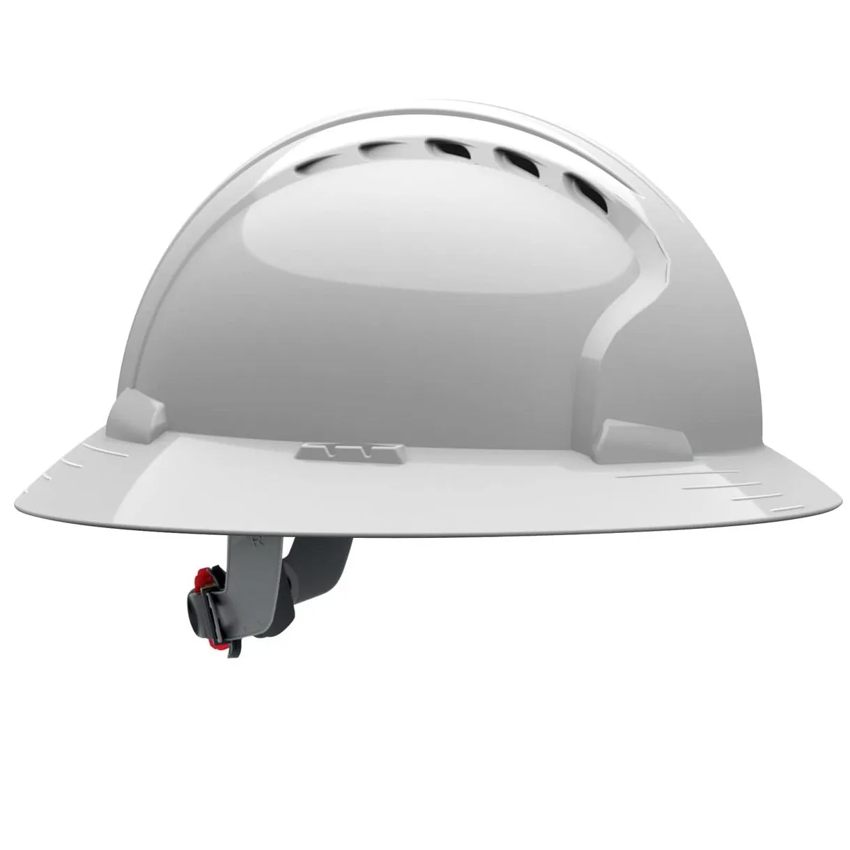 Evolution Deluxe 6161 Vented, Full Brim Hard Hat with HDPE Shell, 6-Point Polyester Suspension and Wheel Ratchet Adjustment, White