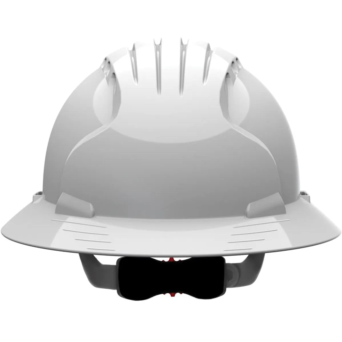 Evolution Deluxe 6161 Vented, Full Brim Hard Hat with HDPE Shell, 6-Point Polyester Suspension and Wheel Ratchet Adjustment, White