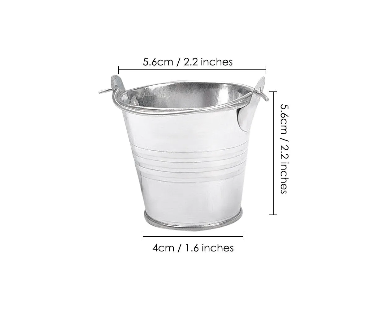 Galvanized Metal Buckets 24 Pieces 2.2 Inches Mini Buckets with Handles
