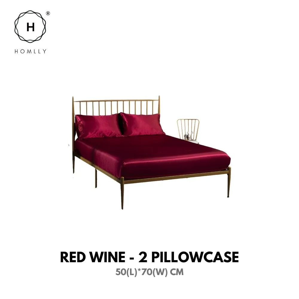 Homlly Hypoallergenic Breathable Soft Silky Satin Pillow Bedsheet Set