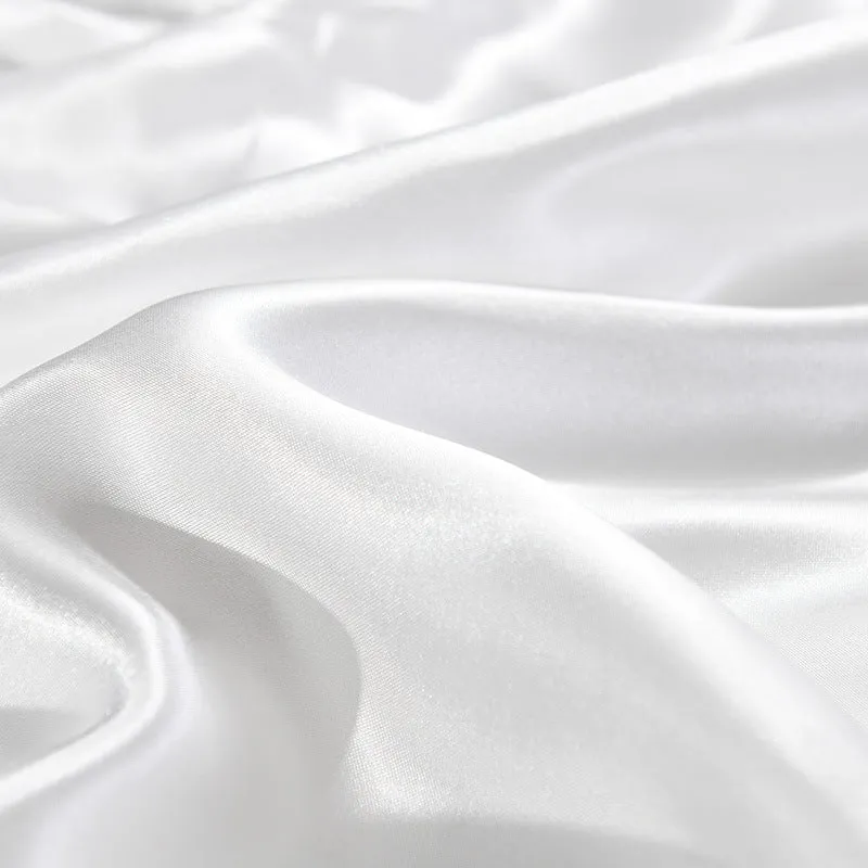 Homlly Hypoallergenic Breathable Soft Silky Satin Pillow Bedsheet Set