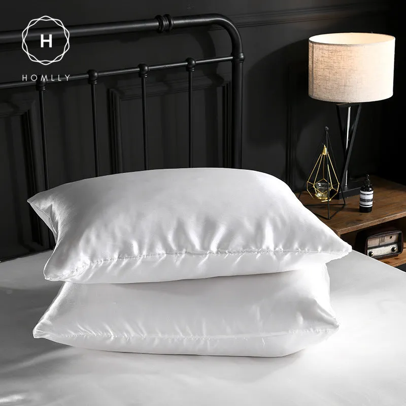 Homlly Hypoallergenic Breathable Soft Silky Satin Pillow Bedsheet Set