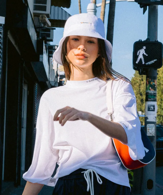 KANDINI Logo Bucket Hat - White