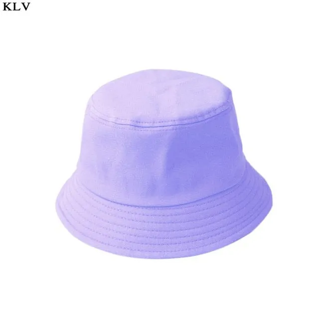 Korean Adult Kids Summer Foldable Bucket Hat Solid Color Hip Hop Wide Brim Beach UV Protection Round Top Sunscreen Fisherman Cap