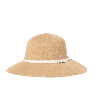 Leslie Wide Brim Sun Protection Hat in Natural/White