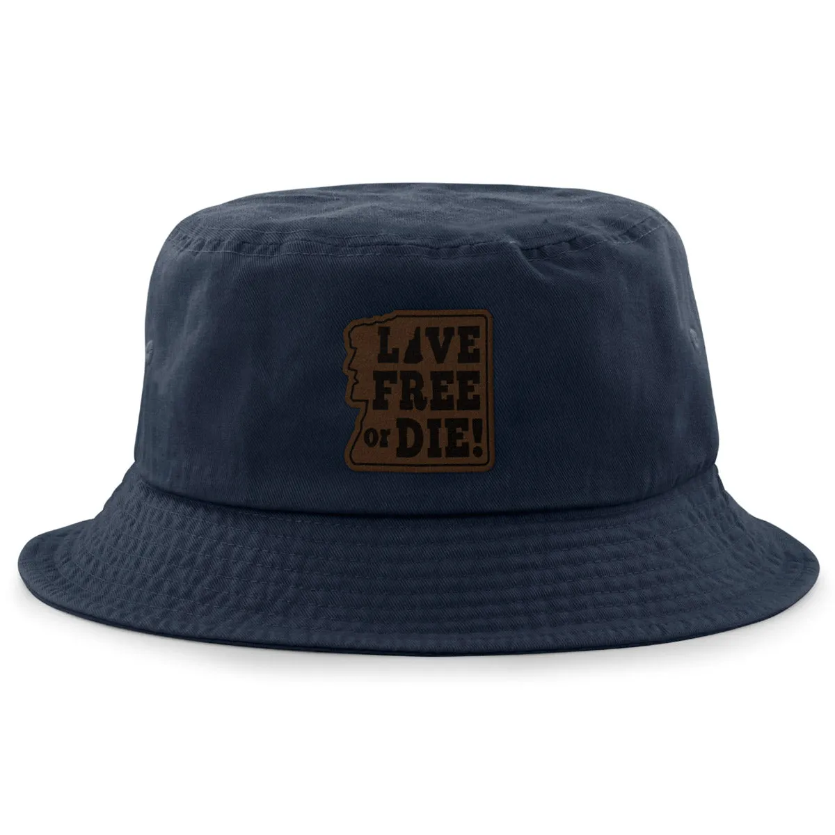 Live Free or Die Leather Patch Bucket Hat