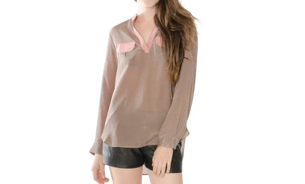 Mina Hi-Low Hem Silk Shirt