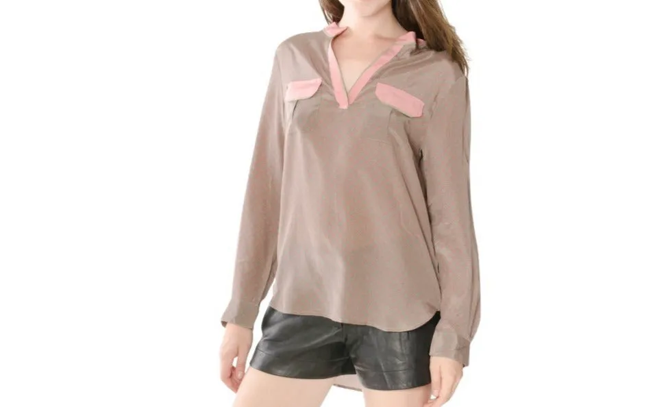 Mina Hi-Low Hem Silk Shirt