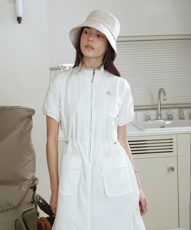 Monday Flow Ponytail Bucket Hat - Light Beige