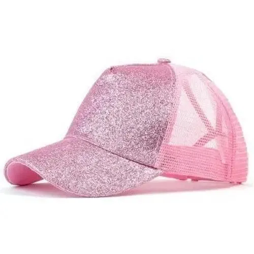 New Elegant Glitter Ponytail Baseball Caps Sequins Shining High Quality Fashionable Cap For Womens Messy Bun Adjustable Snapback Hip Hop Hat