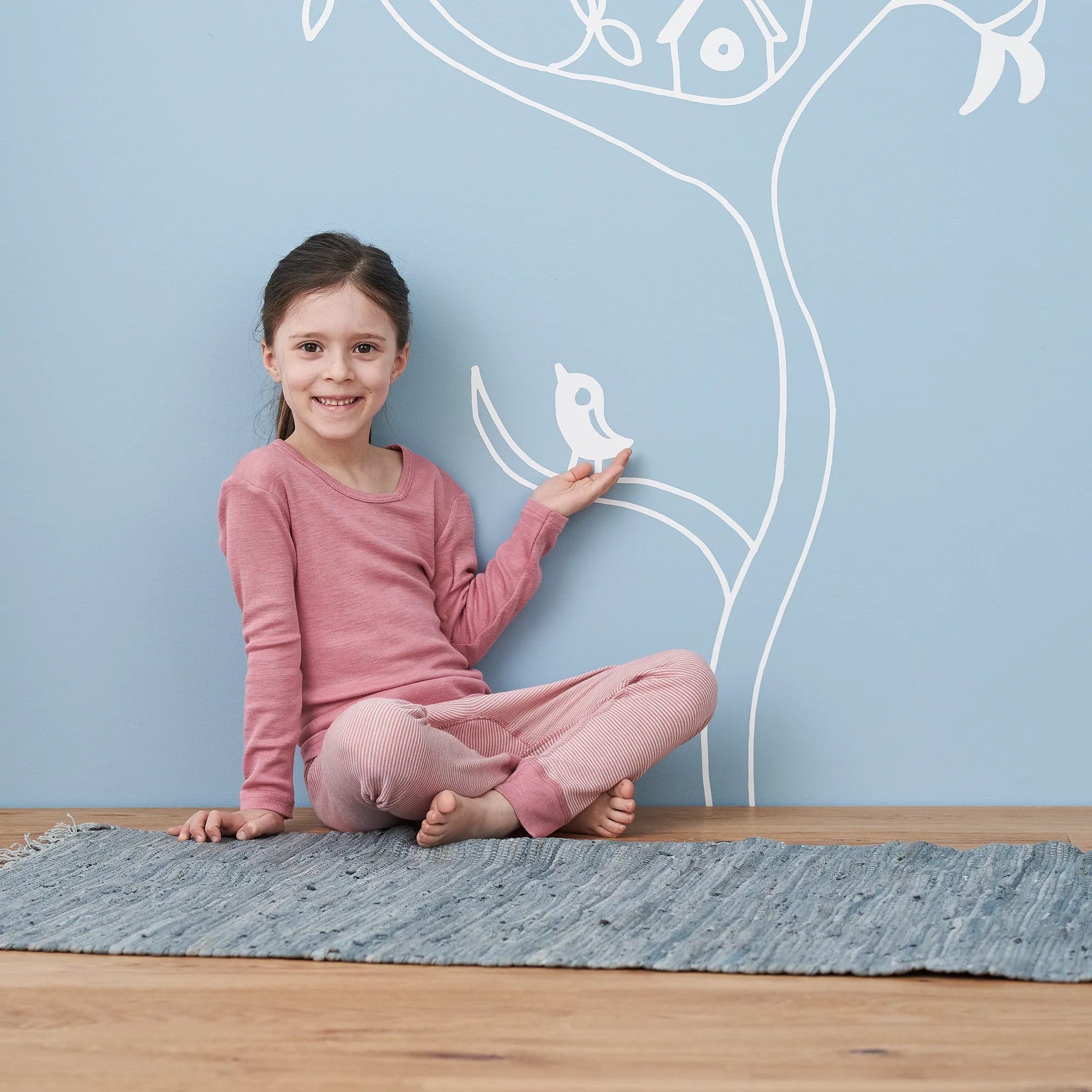 Organic Wool & Silk Long Sleeve T-shirt: Kids