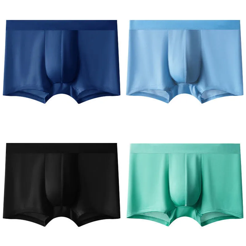Pack of 4 Translucent & Ice Silk Breathable Boxers
