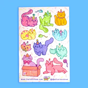 Party Cats Sparkly Sticker Sheet