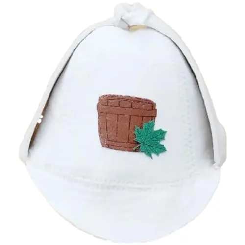 PetriStor Sauna Hat Sherlock Holmes - Sauna Hat for Men - Wool Sauna Hat - Sauna Hat for Women - Bathhouse hat - Natural Felt Sauna Cap (White)