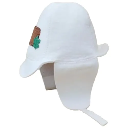PetriStor Sauna Hat Sherlock Holmes - Sauna Hat for Men - Wool Sauna Hat - Sauna Hat for Women - Bathhouse hat - Natural Felt Sauna Cap (White)