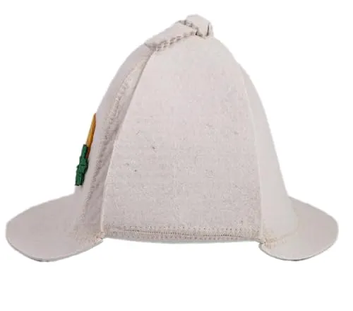 PetriStor Sauna Hat Sherlock Holmes - Sauna Hat for Men - Wool Sauna Hat - Sauna Hat for Women - Bathhouse hat - Natural Felt Sauna Cap (White)
