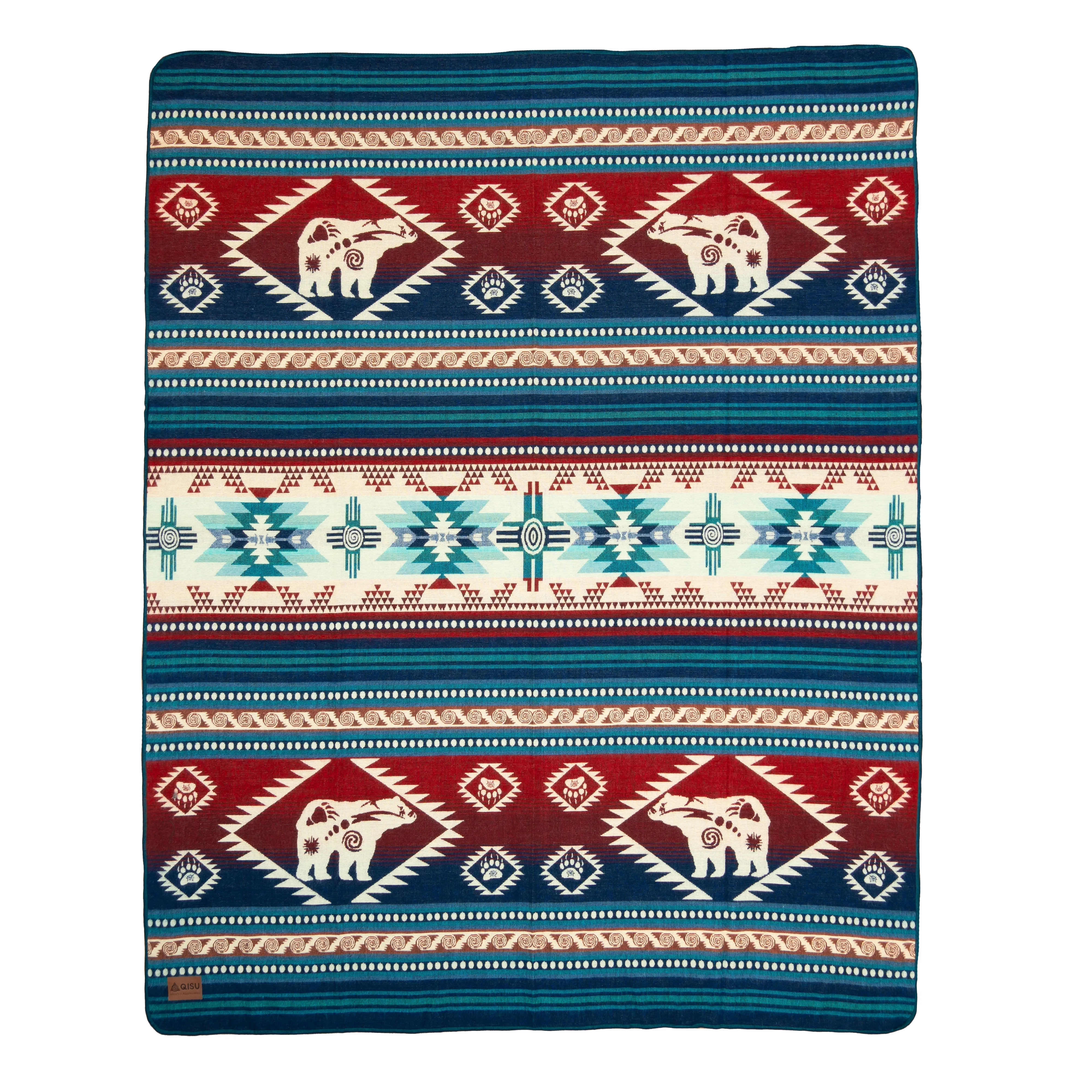 QISU Alaskan Polar Bear Wool Blanket – Cozy Winter Elegance for the Holidays