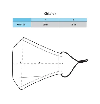 Reusable Kids Mask [ Airforce ] with filter pocket
