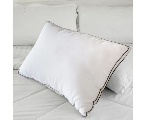 Silk Blend Pillow Hypoallergenic Gusset Cotton Cover Twin Pack White 50 x 75cm