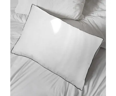 Silk Blend Pillow Hypoallergenic Gusset Cotton Cover Twin Pack White 50 x 75cm