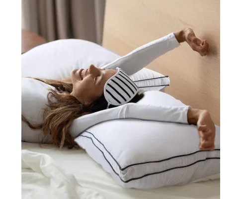 Silk Blend Pillow Hypoallergenic Gusset Cotton Cover Twin Pack White 50 x 75cm