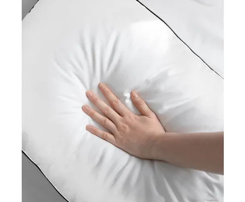 Silk Blend Pillow Hypoallergenic Gusset Cotton Cover Twin Pack White 50 x 75cm