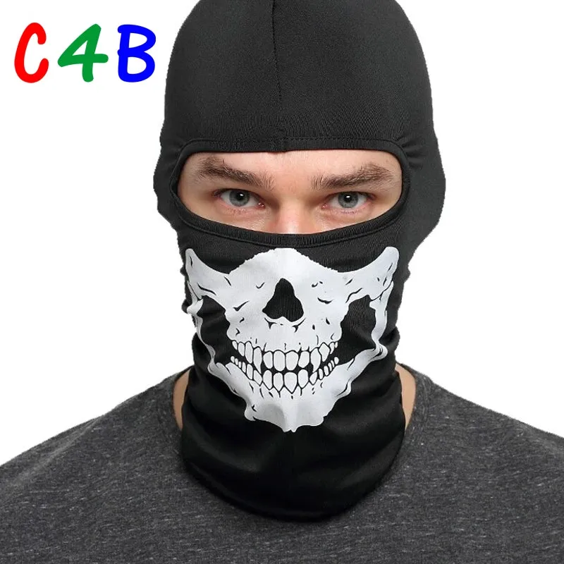 Skull Motorcycle Balaclava Full Face Mask Motor Helmet Liner Hats Ski Paintball Tactical Snowboard Biker Riding Hood  Shield