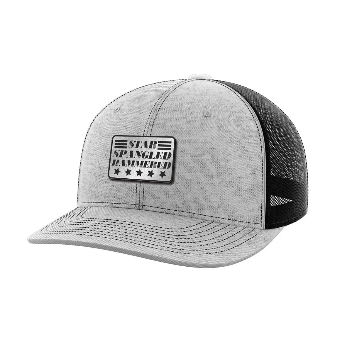 Star Spangled Hammered Black Patch Hat