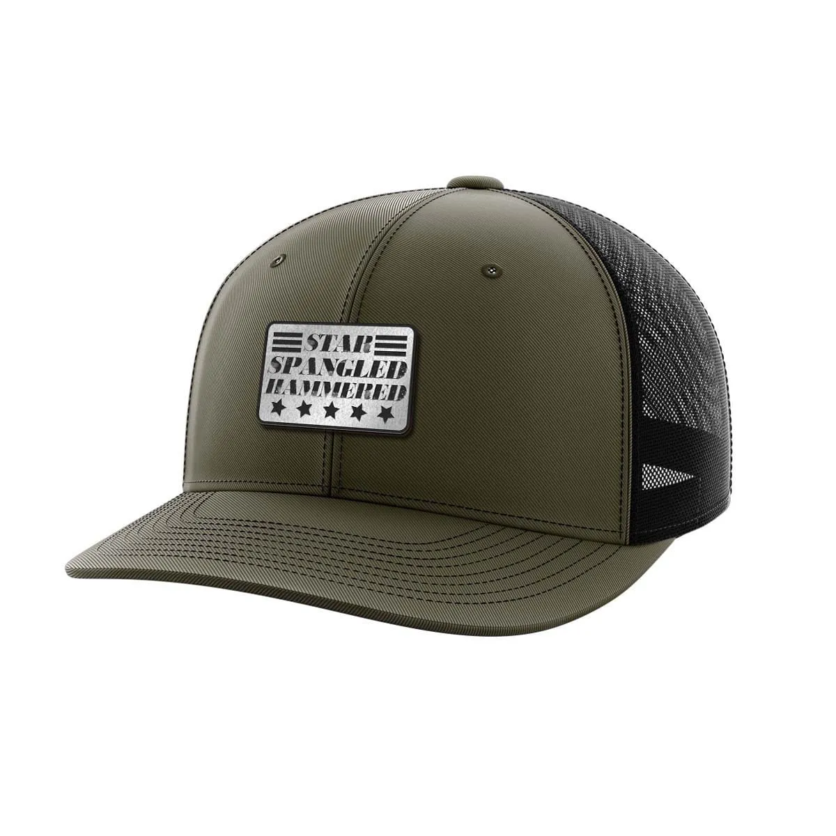 Star Spangled Hammered Black Patch Hat