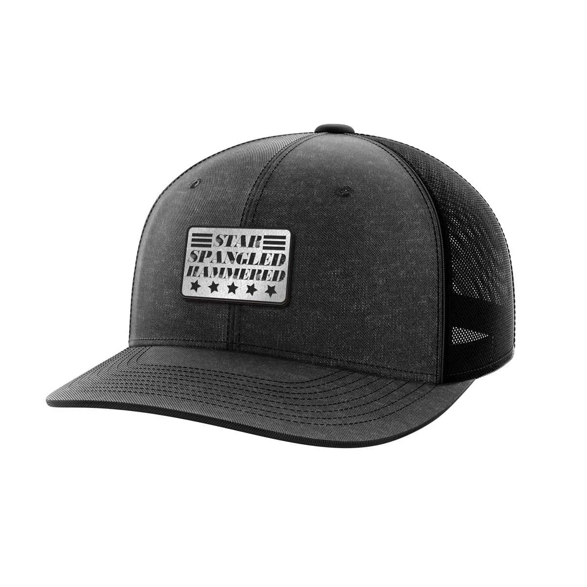 Star Spangled Hammered Black Patch Hat