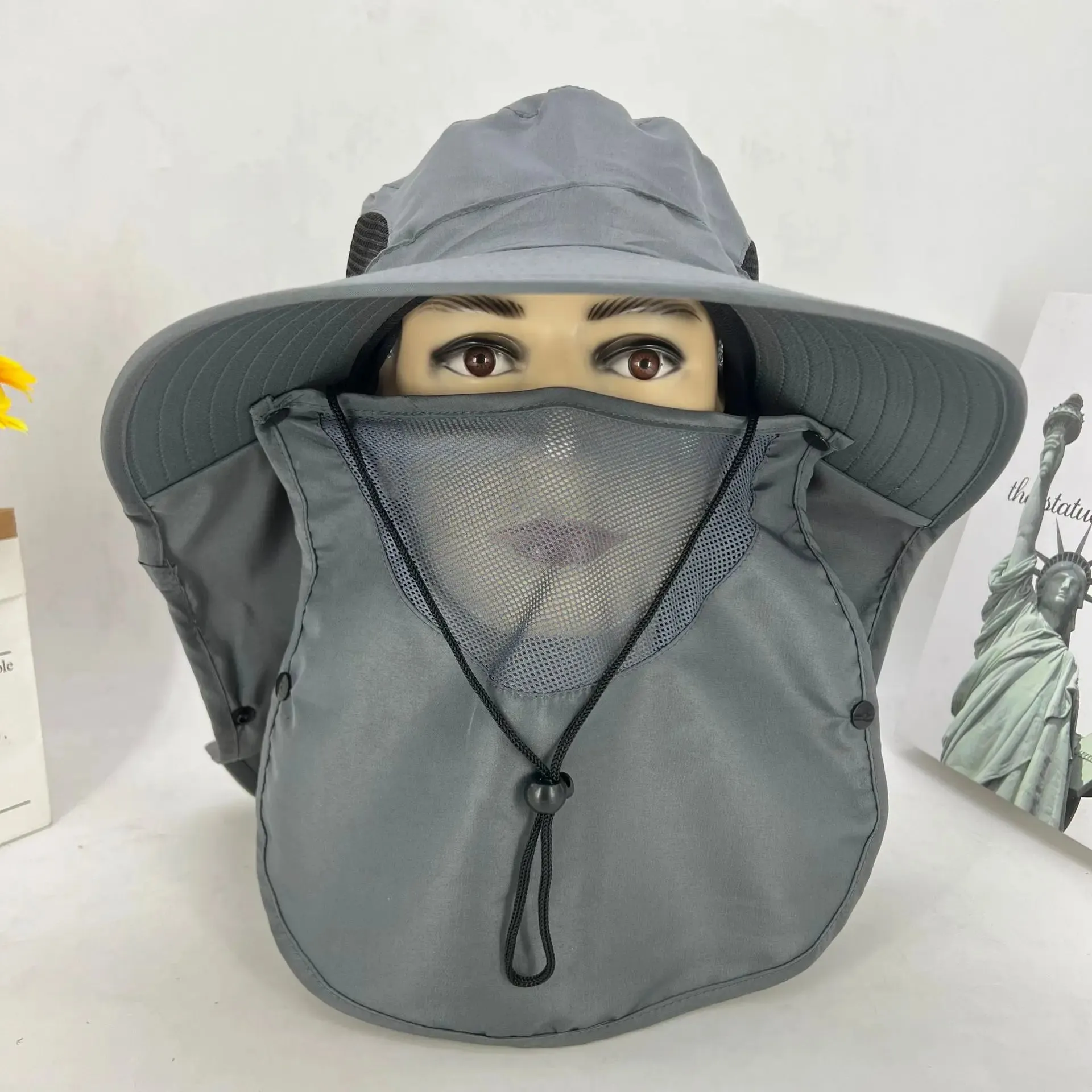 Summer Sun Hats UV Protection Outdoor Hunting Fishing Cap for Men Women Hiking Camping Visor Bucket Hat Removable Fisherman Hat