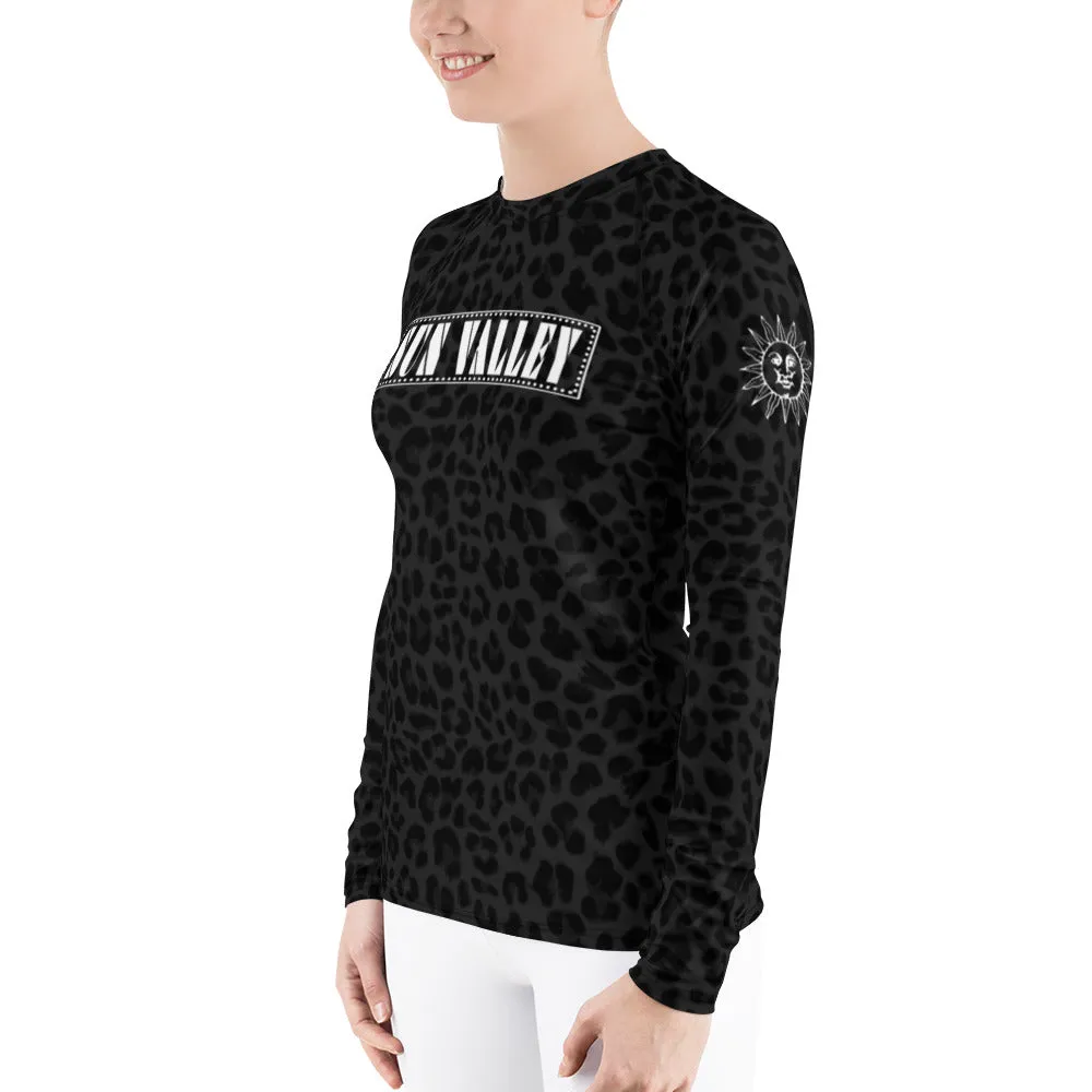 Sun Valley Leopard Black-Deep Navy Long Sleeve Top