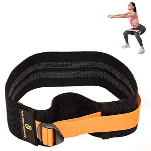 The Gym Bucket Non Slip Fabric Adjustable Resistance Band Set for Hips and Glutes Legs Squat Workout (1 PC Band Black)