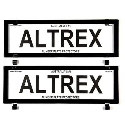 Ultimate 5 Figure Dual Slimline Black Number Plate Covers Without Lines - Push Clip - 5VSNL
