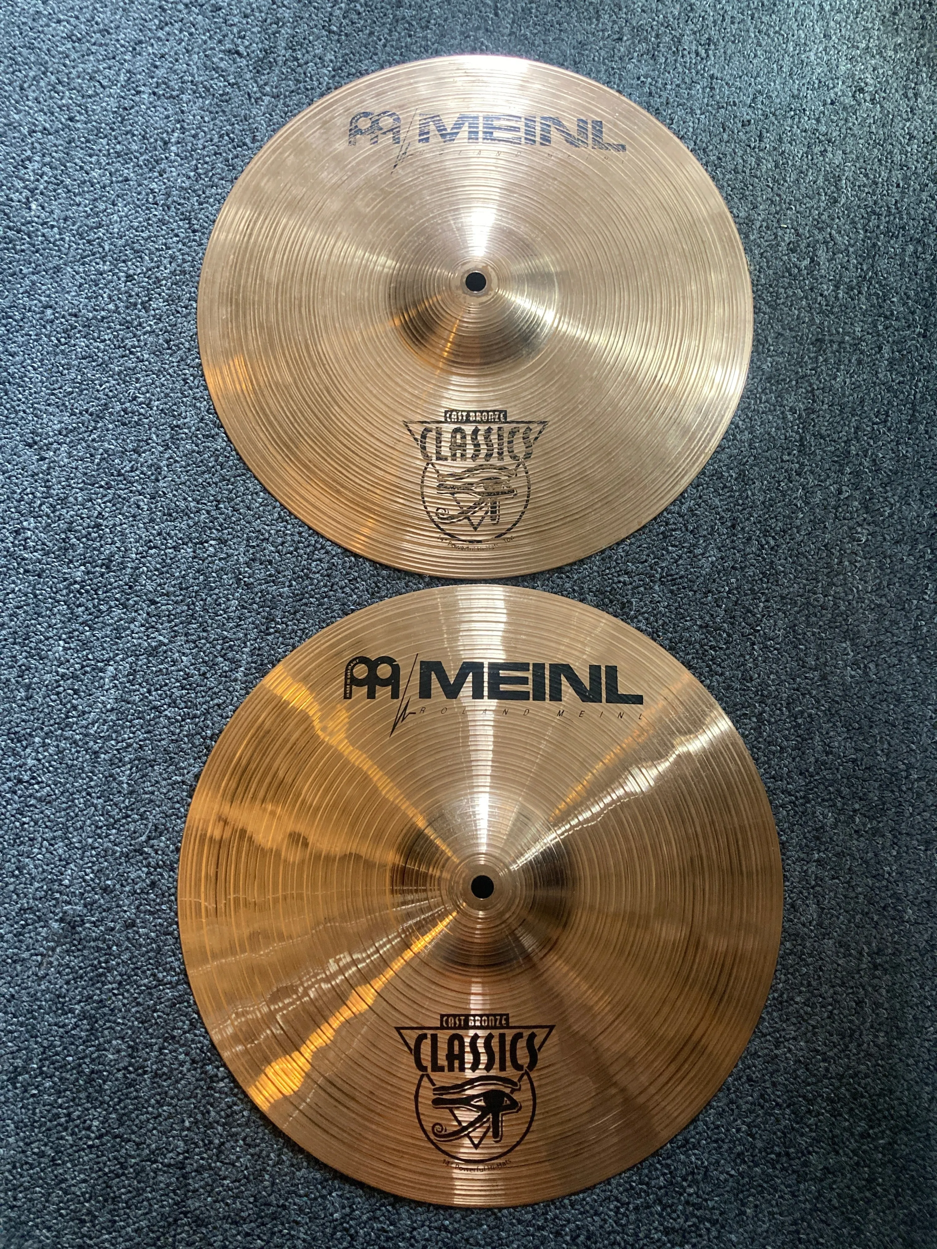 Used Meinl Custom Classic Powerful 14" Hi Hats T-978g B-1052g