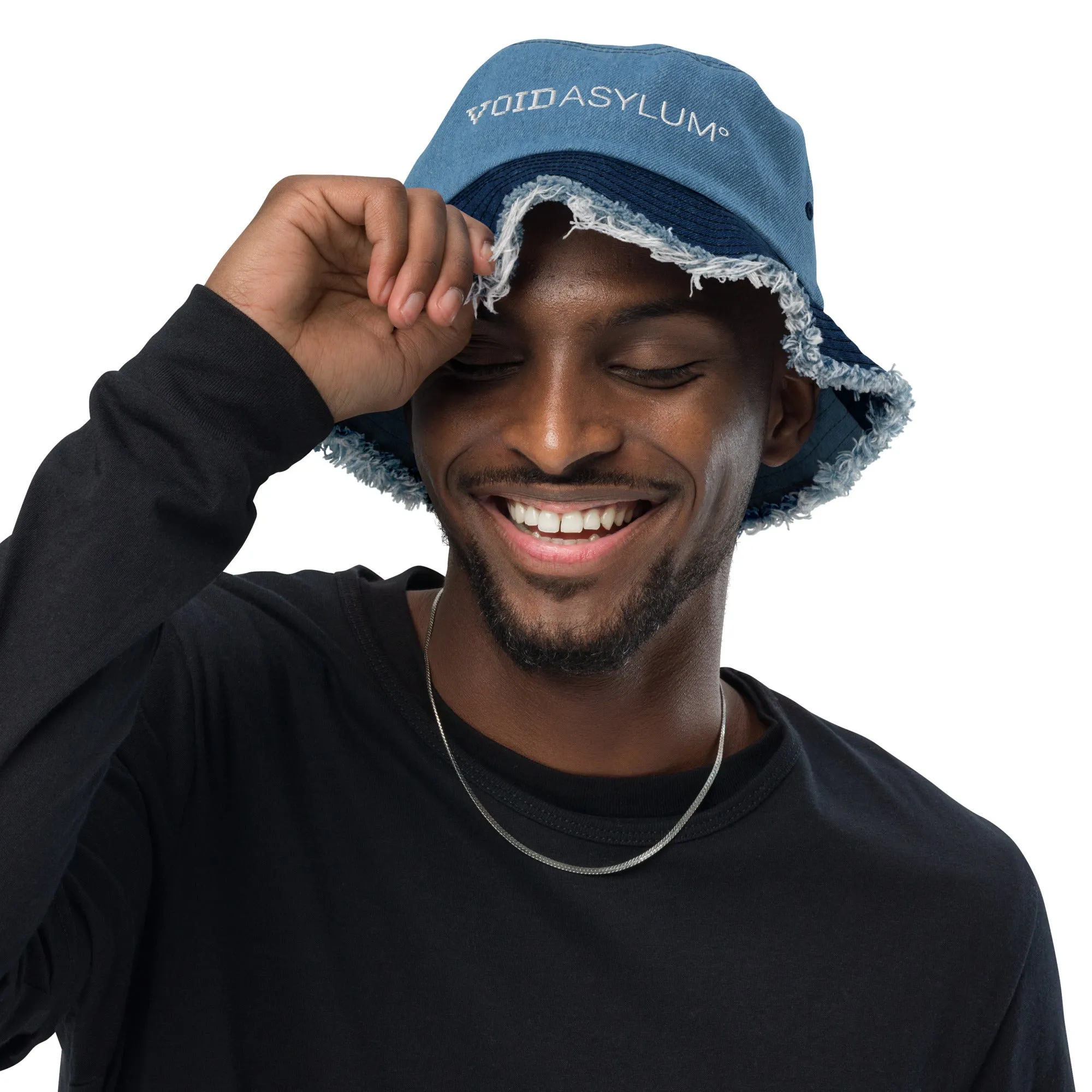 VA Logo Distressed Denim Bucket Hat