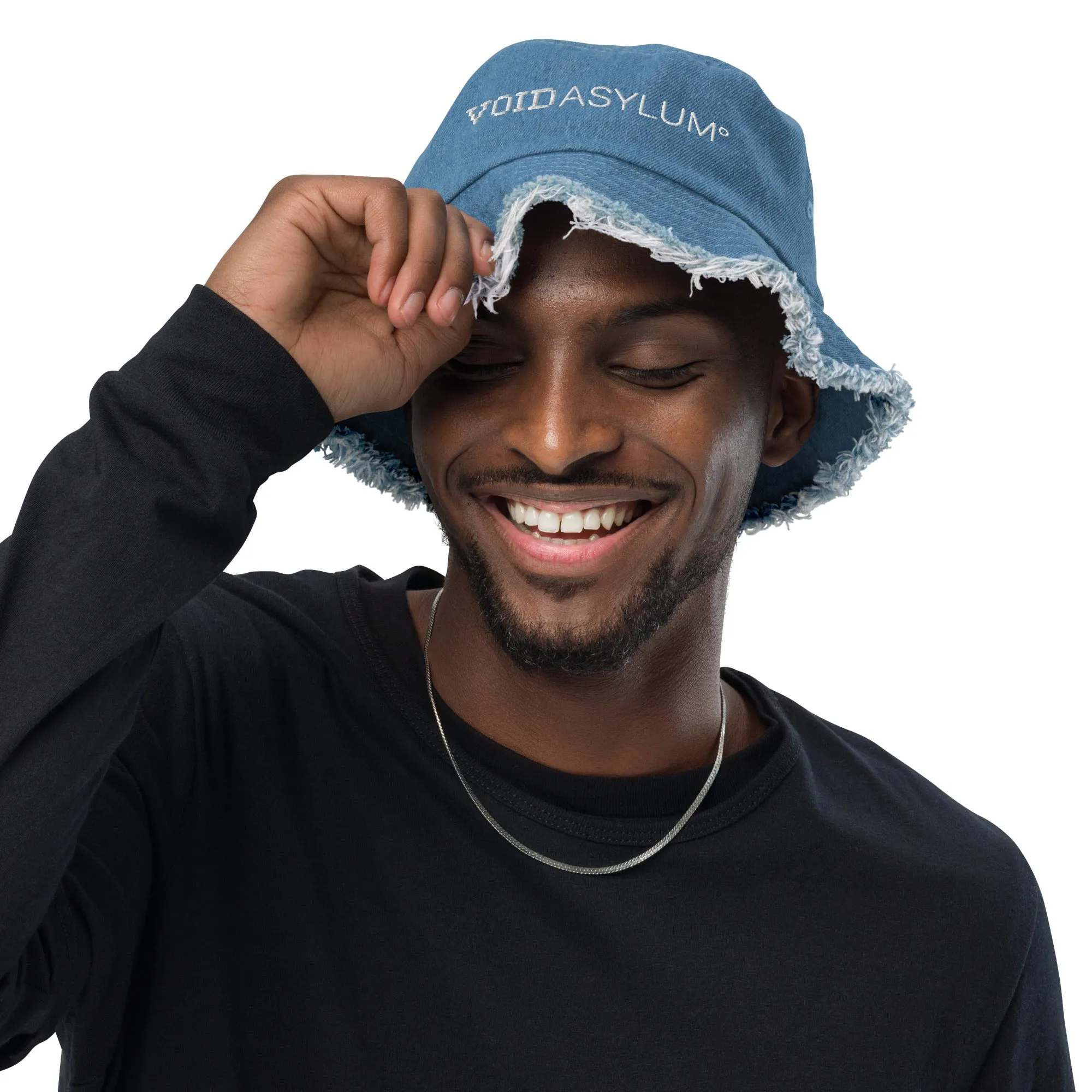 VA Logo Distressed Denim Bucket Hat